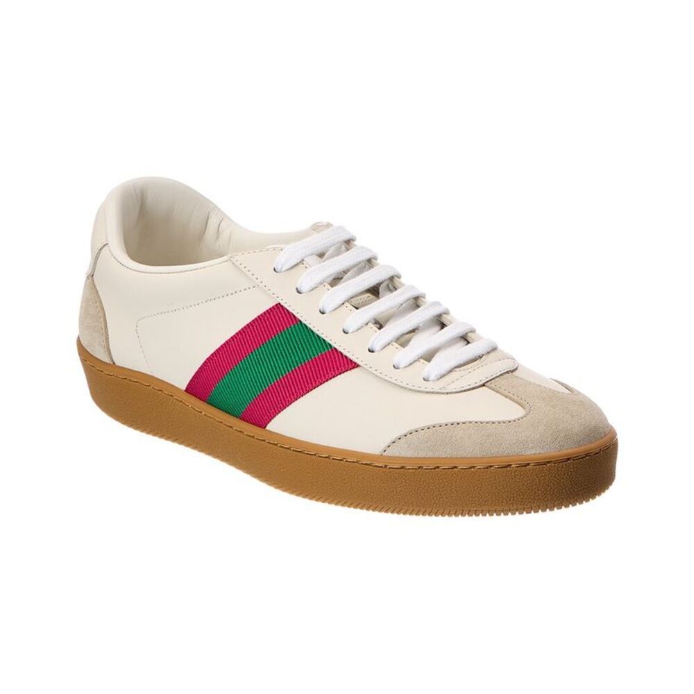 Gucci Leather & Suede Sneaker, White